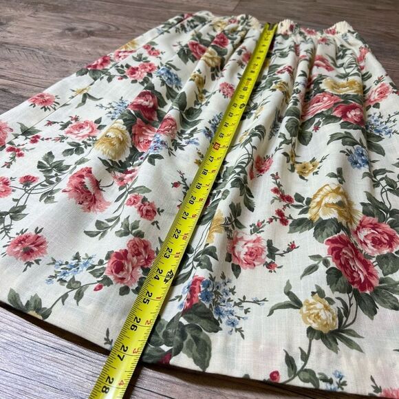 Alli Petites Of California Womens Multicolor Floral Pleated A-Line Skirt Size 12 - Picture 5 of 6